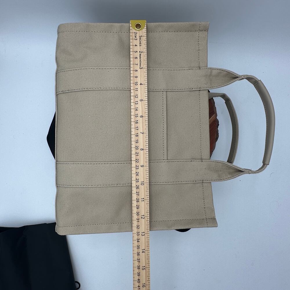 NEW Quince Organic Canvas Tote Sand Beige Zipper Crossbody Purse Work Travel - Picture 8 of 14